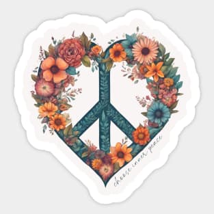 Choose Inner Peace Floral Heart Sticker